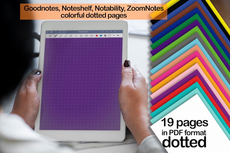 Dotted Digital Colorful Page Paper Template Goodnotes Noteshelf Notability ZoomNotes journal image 1