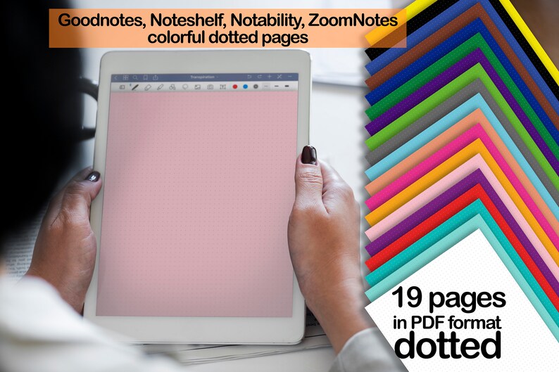 Dotted Digital Colorful Page Paper Template Goodnotes Noteshelf Notability ZoomNotes journal image 6