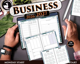2026-2027 Digital Business Planner: Daily 15-Minutes Template (Goodnotes, Notability, iPad) (PDF Download)