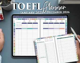 Digital TOEFL Planner | Teacher Daily & Weekly Goals Organizer | GoodNotes | Notability | iPad Pro Planner