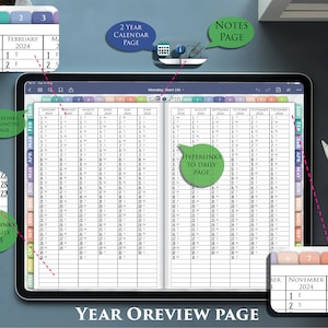 2024 2025 Digital iPad Notes Planner Daily Notebook Personal organizer for Goodnotes, Notability image 6