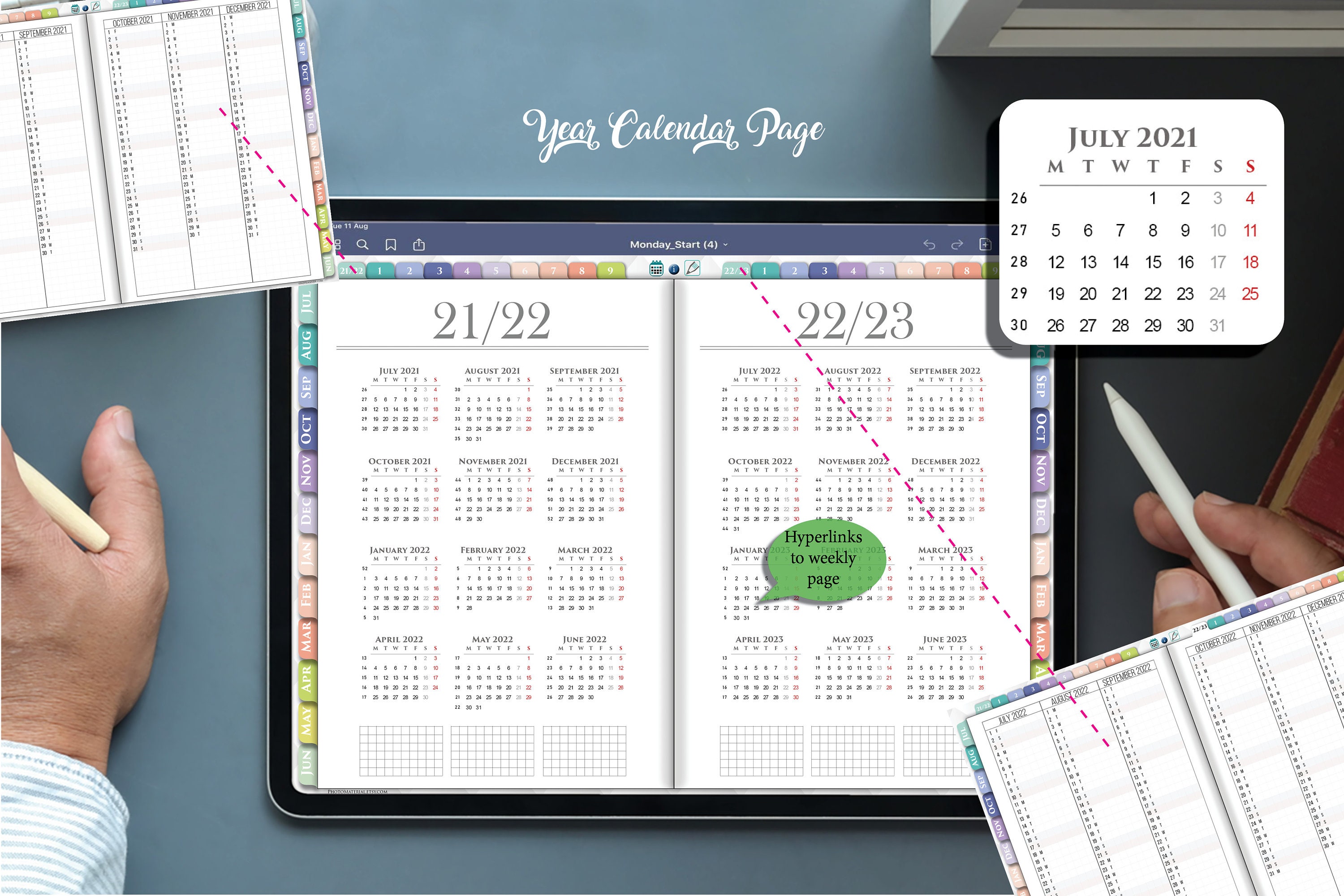 2 year digital daily planner for 2021 2022 ipad planning etsy