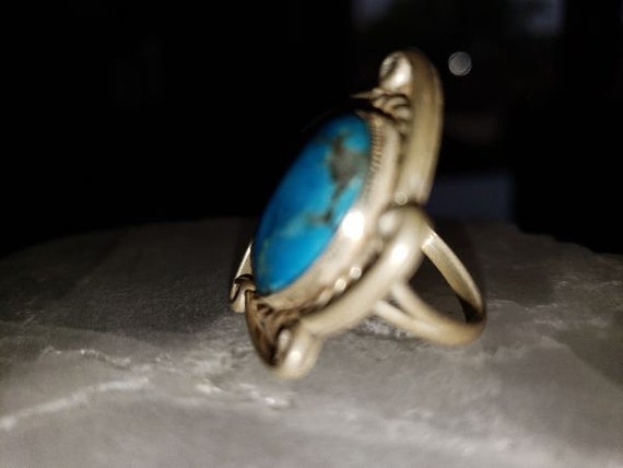 Turquoise ring with silver setting - 417 - image 7