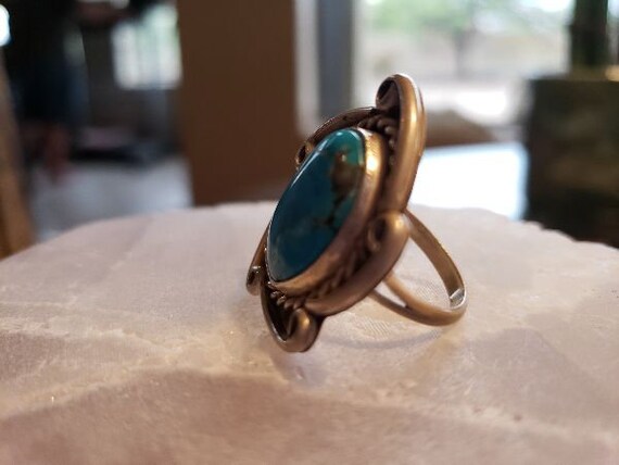 Turquoise ring with silver setting - 417 - image 6
