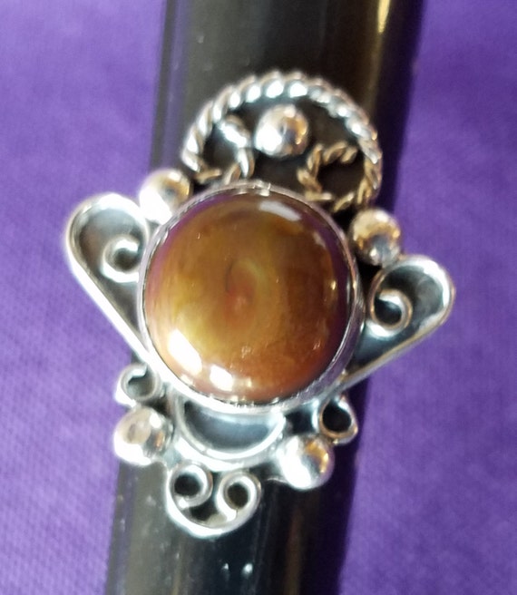 Fire Agate ring with silver setting - 135 - image 2