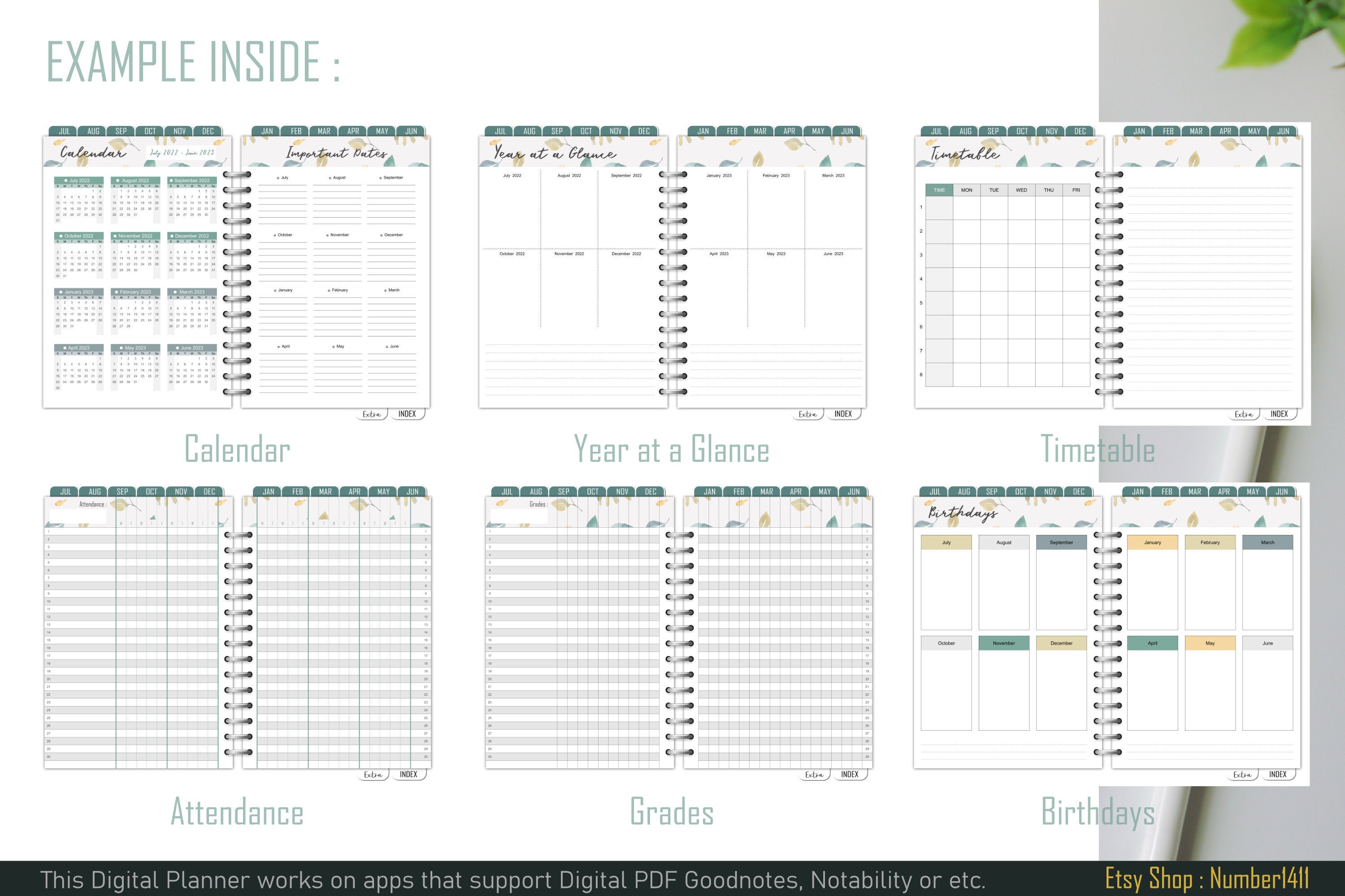 Teacher Digital Planner Teacher Planner 20222023 Etsy