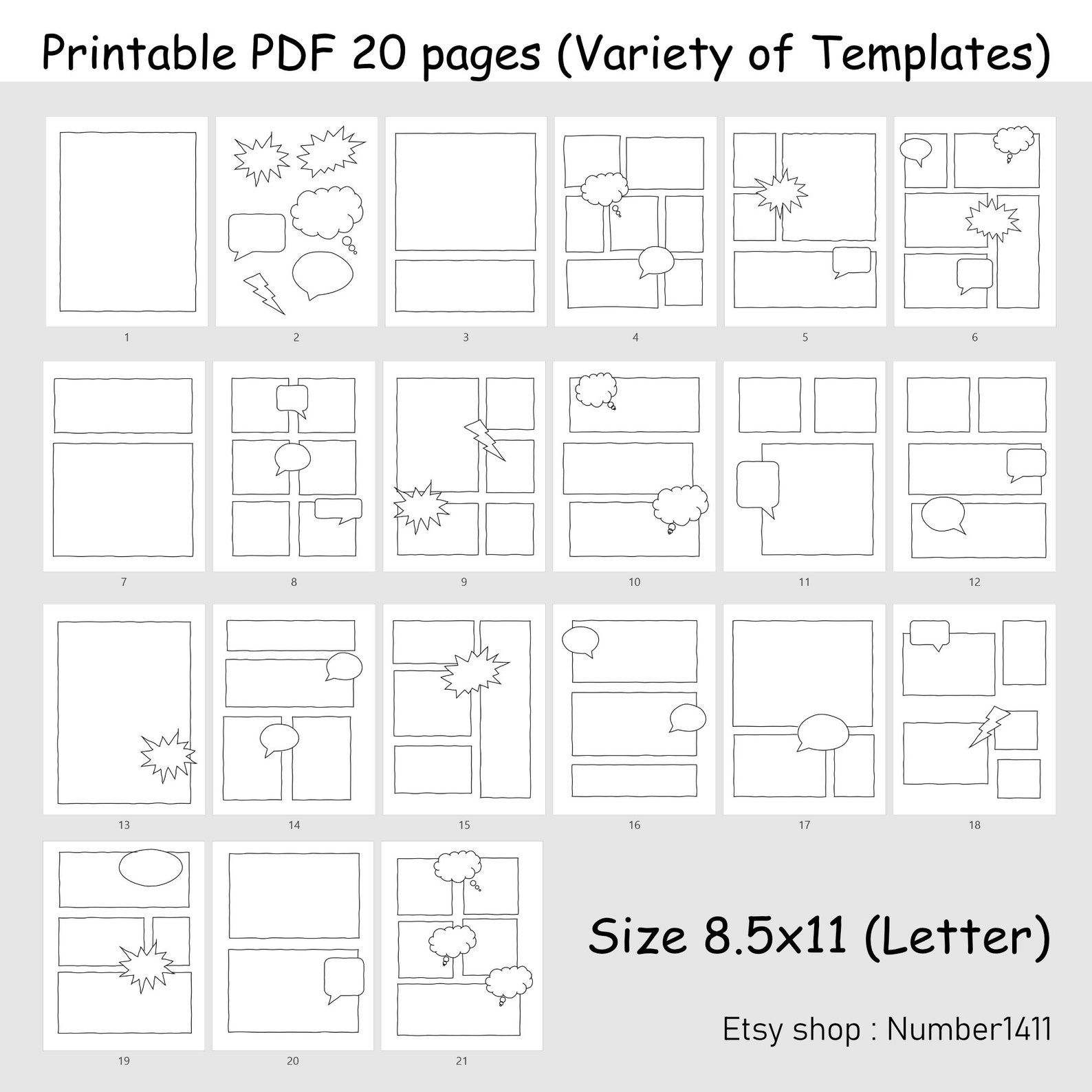 Blank Comic Template, Cartoon Template, Comic Strip, Comic Drawing, Art ...