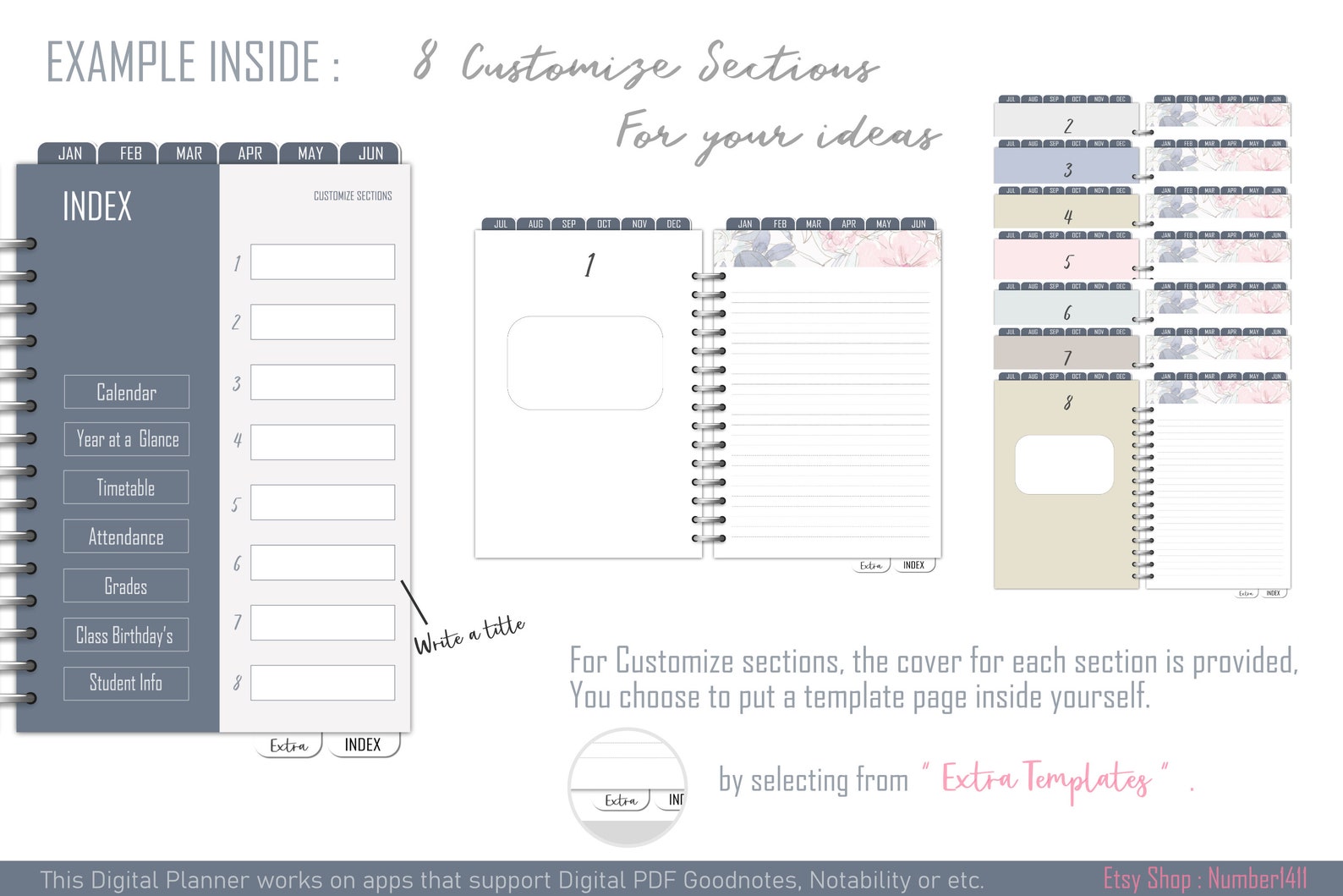 Teacher Planner 20222023 Digital Teacher Planner Academic Etsy
