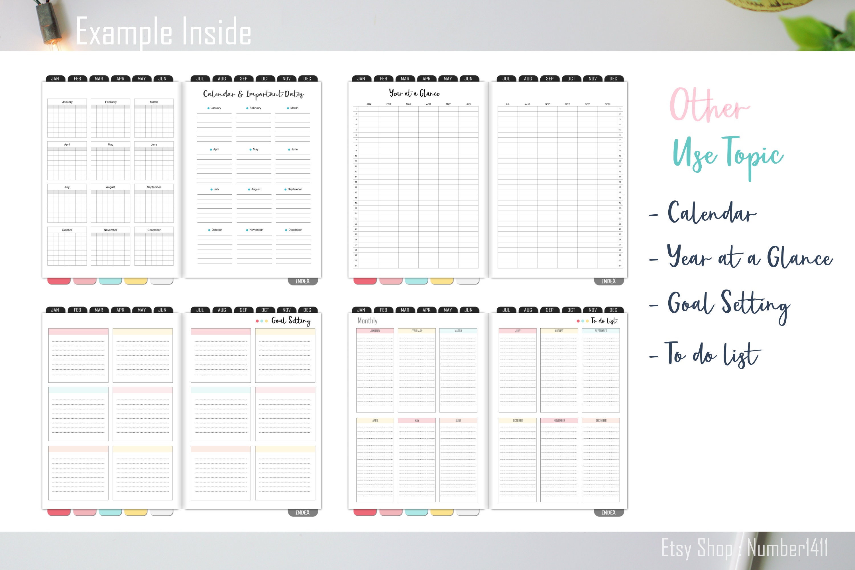 Simple Digital Planner, Undated Planner, Easy to Use, for Daily L ...
