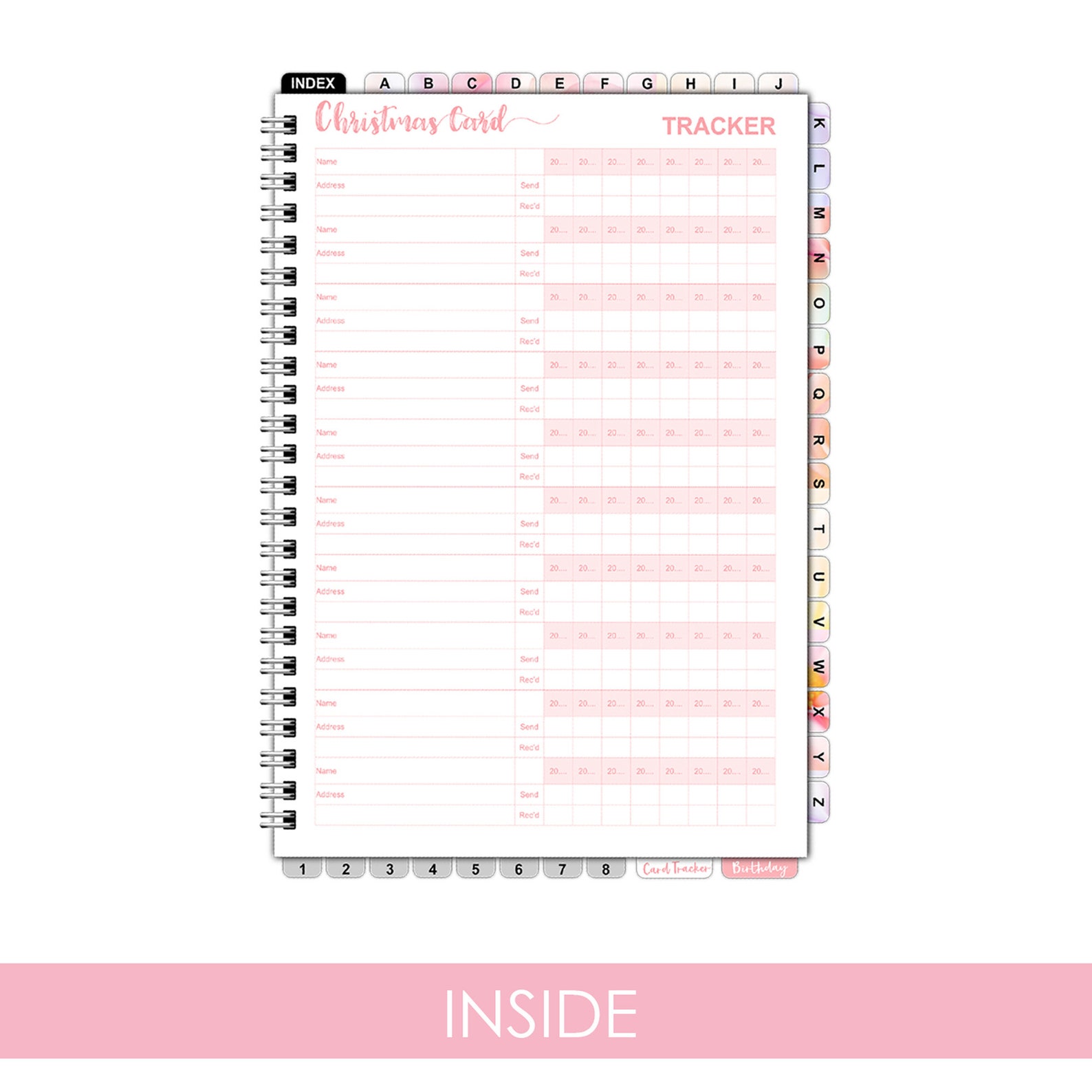 Digital Address Book, Floral Address Book, Digital Notebook , Address ...