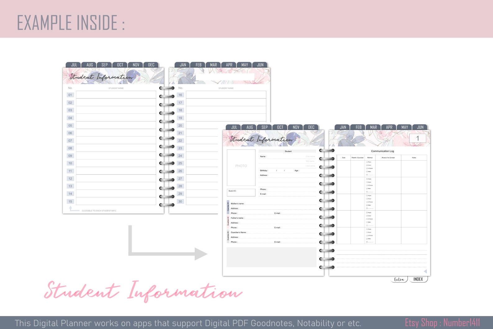 Teacher Planner 20222023 Digital Teacher Planner Academic Etsy