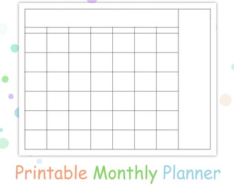 printable teacher planner, blank monthly planner, undated planner, study planner, homeschool planner : PDF files for printing A5, A4, letter