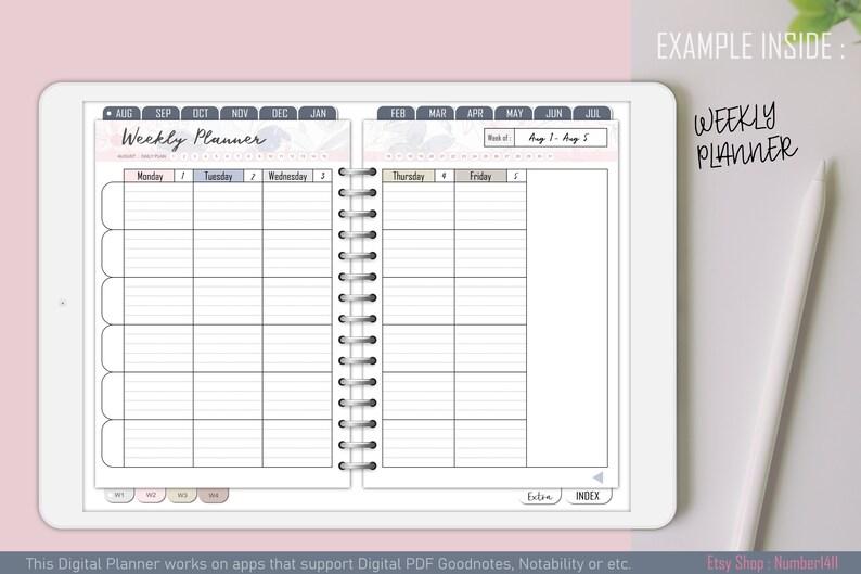 Teacher Planner 20222023 Digital Teacher Planner Academic Etsy