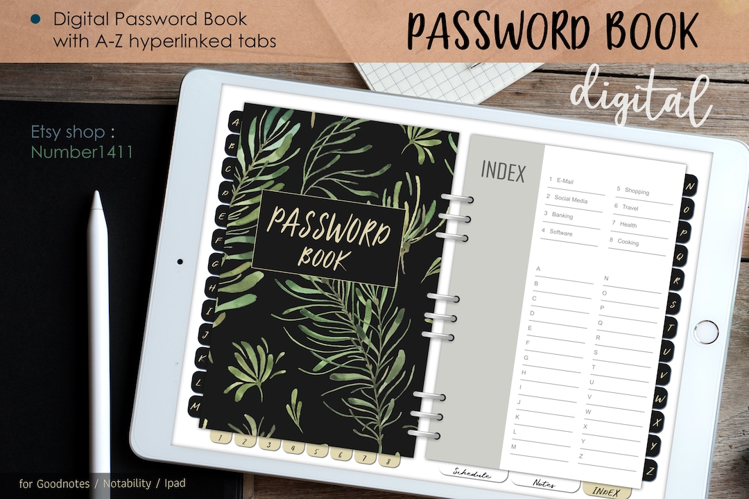 Password Book, Password Organizer, Password Keeper, Digital Planner ...