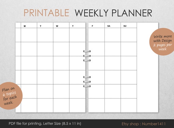 Printable Student Weekly Lesson Planner