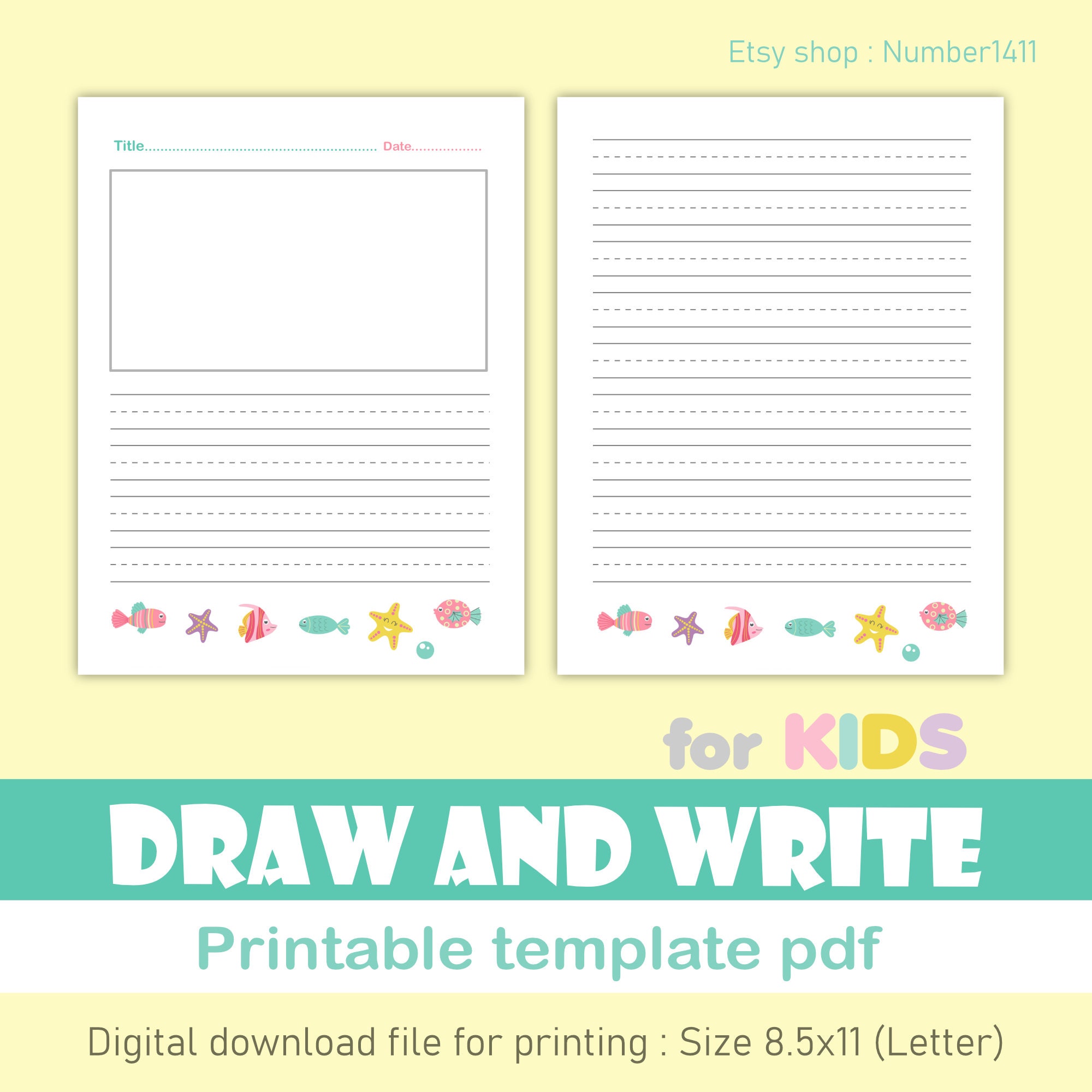 Preschool Worksheets Draw And Write Template PDF Preschool Etsy