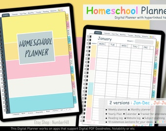 Homeschool planner, weekly homeschool planner, preschool teachers, teacher planner, lesson plans for kids : digital planner for goodnotes