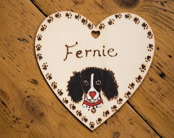 Custom Valentine's Day wooden heart decorations for your dog