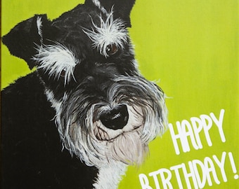 Schnauzer Happy Birthday card
