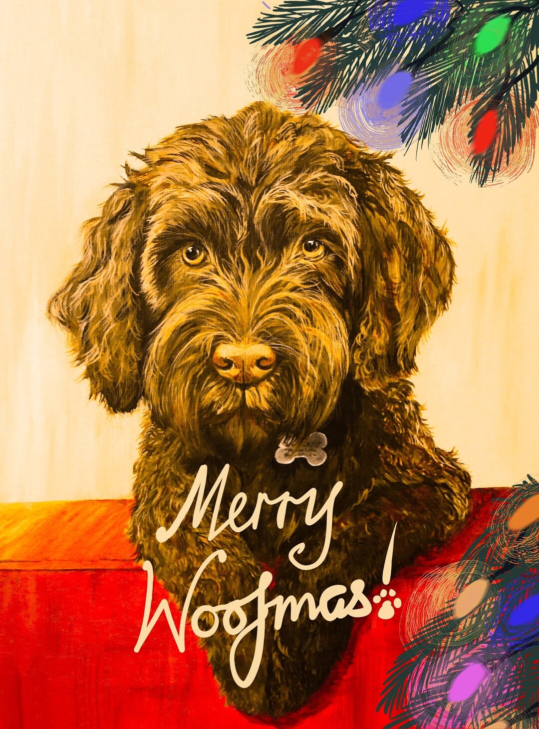 Merry Woofmas Doodle Christmas Card - Etsy