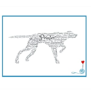 Englisch Pointer Word Art Geburtstagskarte