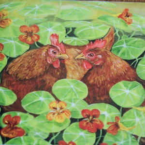 Carte joyeux anniversaire poules