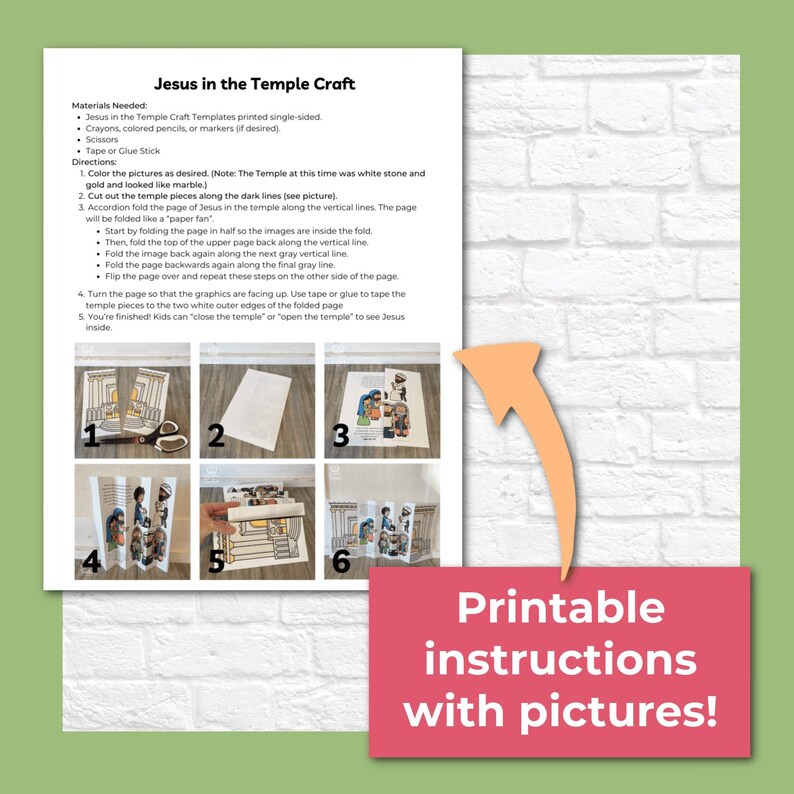 Jesus in the Temple Bible Story Craft for Kids From Luke 2:41-52 - Etsy