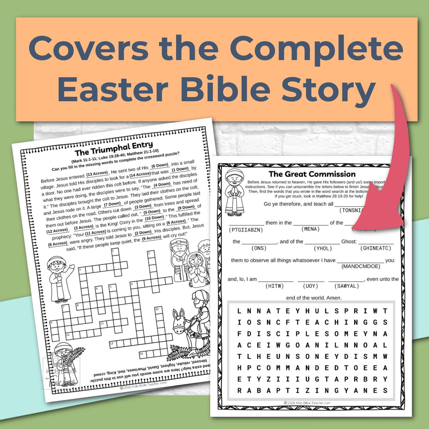 12 Easter Bible Activity Pages About Jesus' Death and Resurrection for ...
