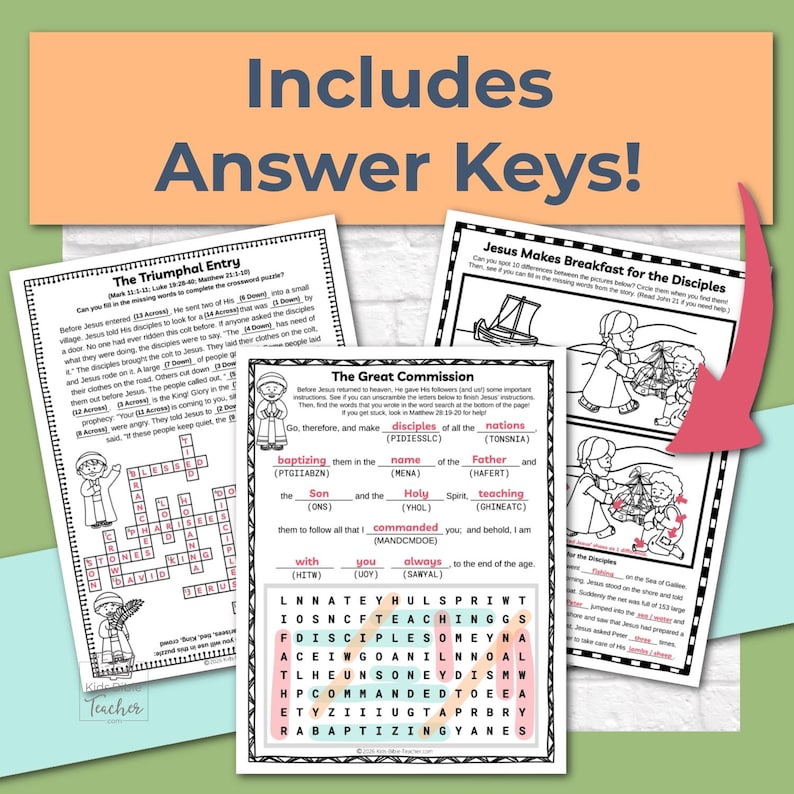 12 Easter Bible Activity Pages About Jesus' Death and Resurrection for ...