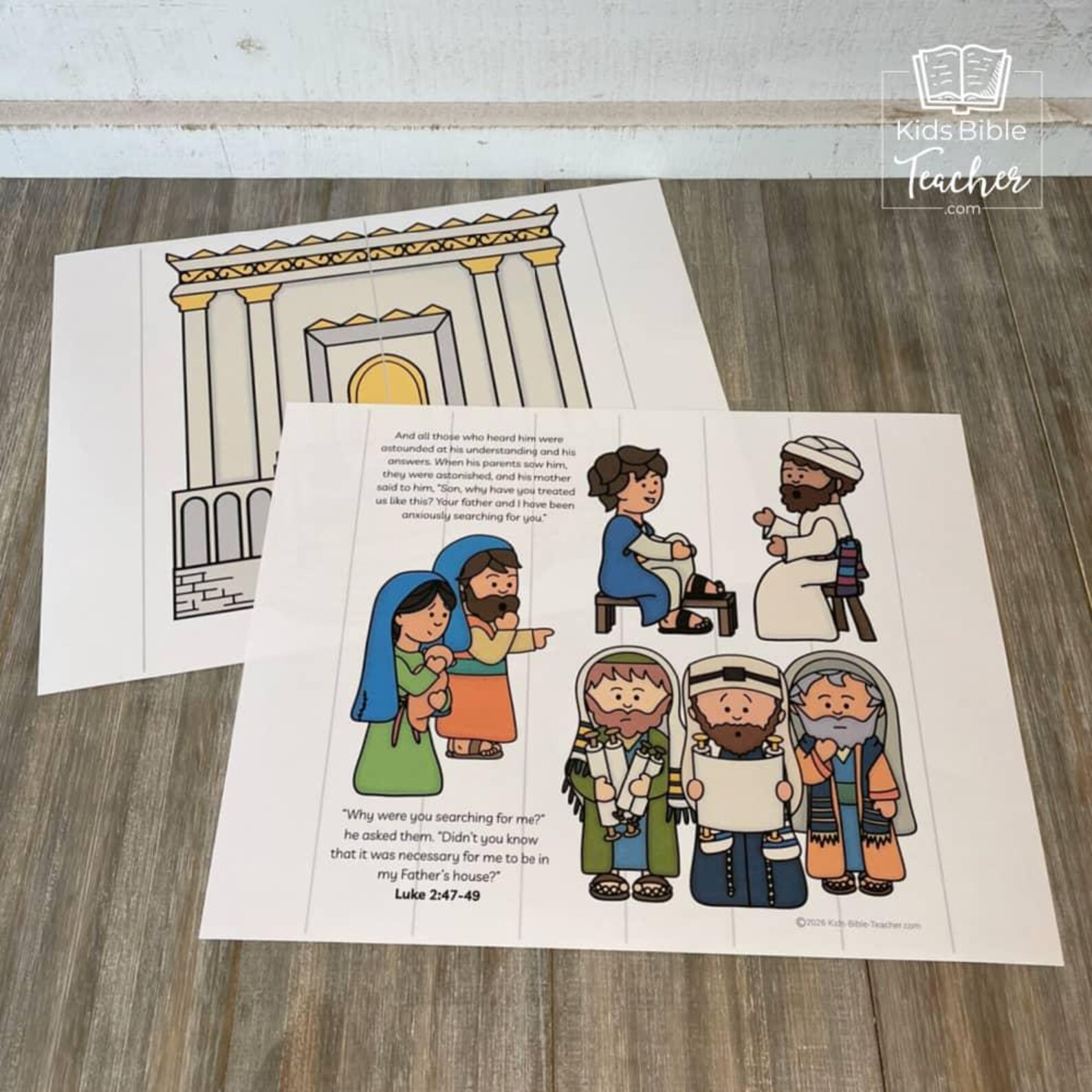 Jesus in the Temple Bible Story Craft for Kids From Luke 2:41-52 - Etsy