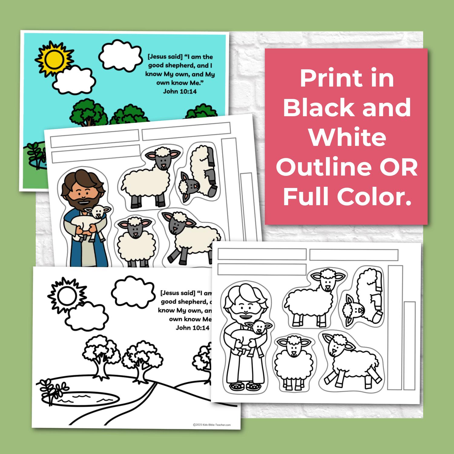 The Good Shepherd Bible Craft for Kids | Stand up Shepherd Sheep ...