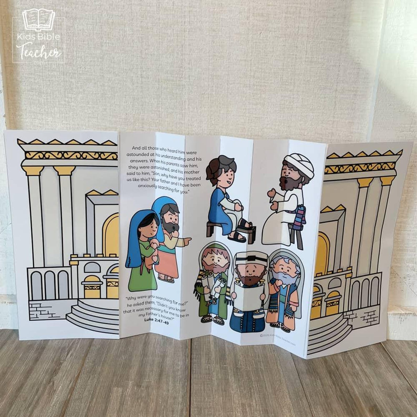 Jesus in the Temple Bible Story Craft for Kids From Luke 2:41-52 - Etsy
