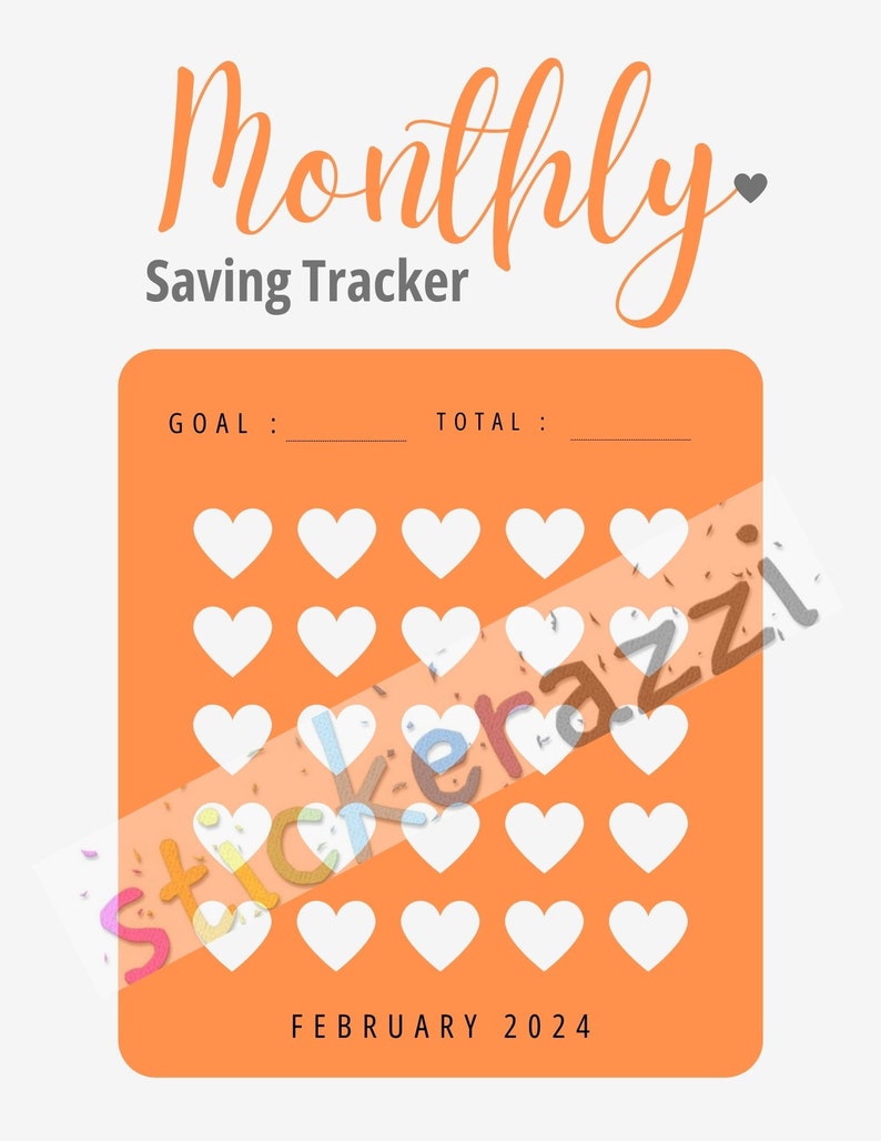 2024 6 Month Monthly Savings Tracker Money Challenge Printable 8.5 X 11