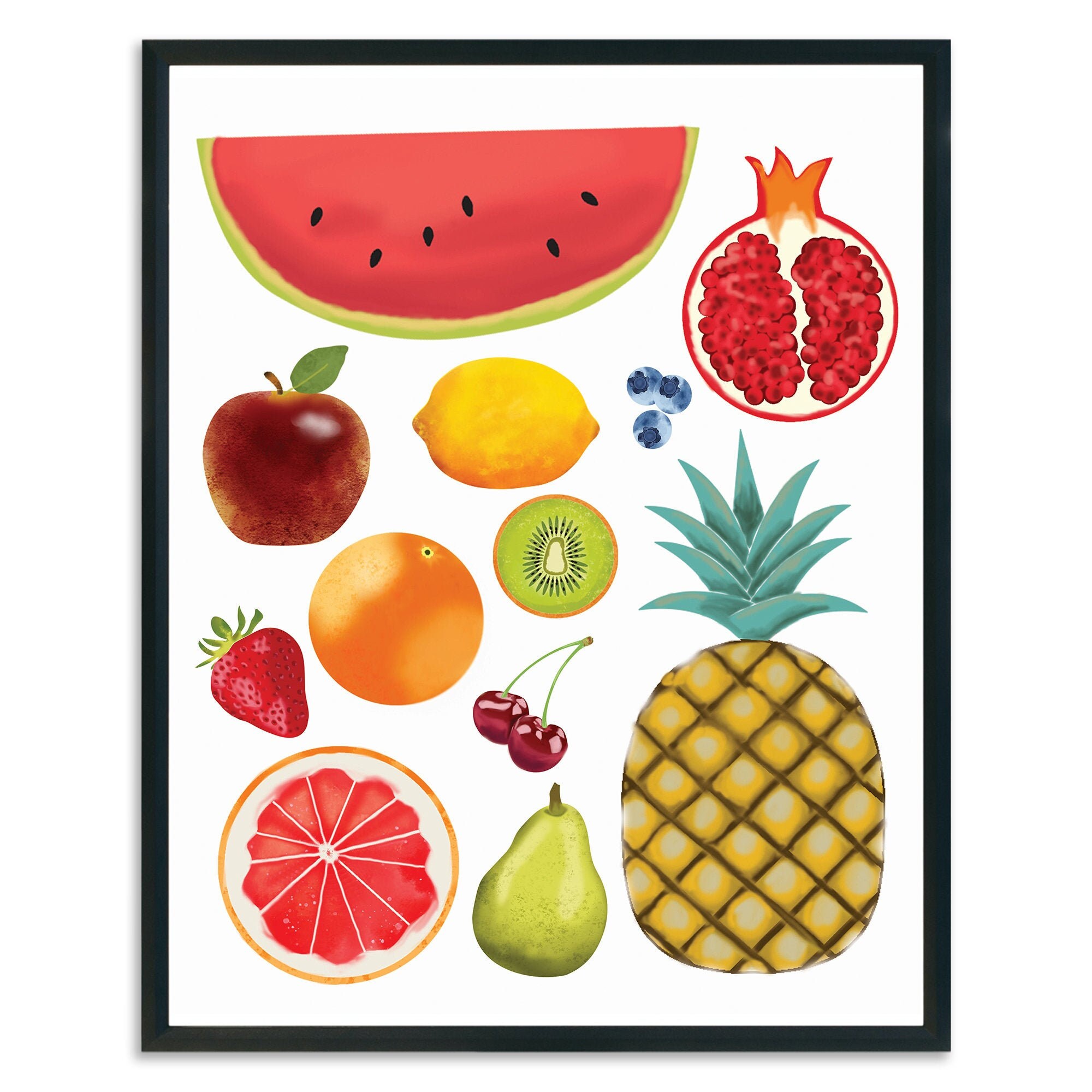 Fruit Collage Posters Fruit Prints Home Decor Etsy UK