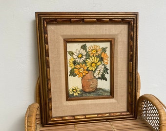Beautiful Vintage Floral Textured Oil Painting by Lillian Kline