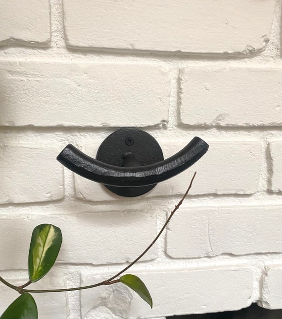 Modern Black Hand Forged Heavy Duty Iron Curved Half Circle Wall Hooks for Towels Coats Bags Backpacks Blankets Etsy