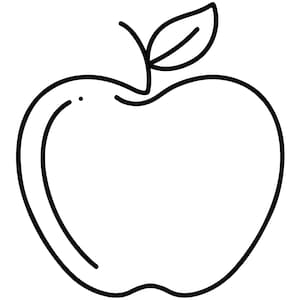 Apfel Malseite zum ausdrucken - Malseite für Kleinkinder - Malseite für Erwachsene - Indoor Ausmalseite