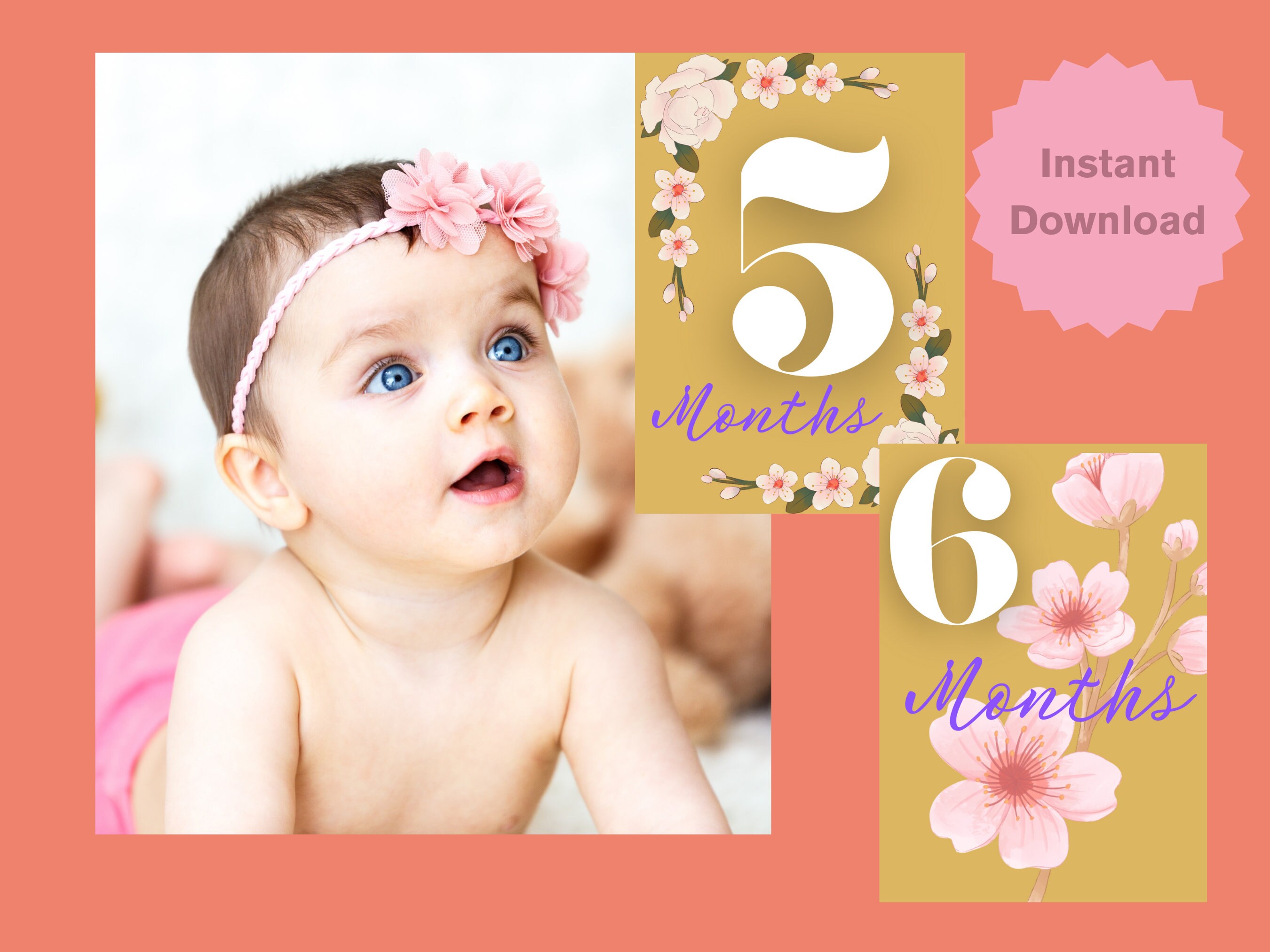 Digital Download - Baby Girl Milestone Cards - Etsy