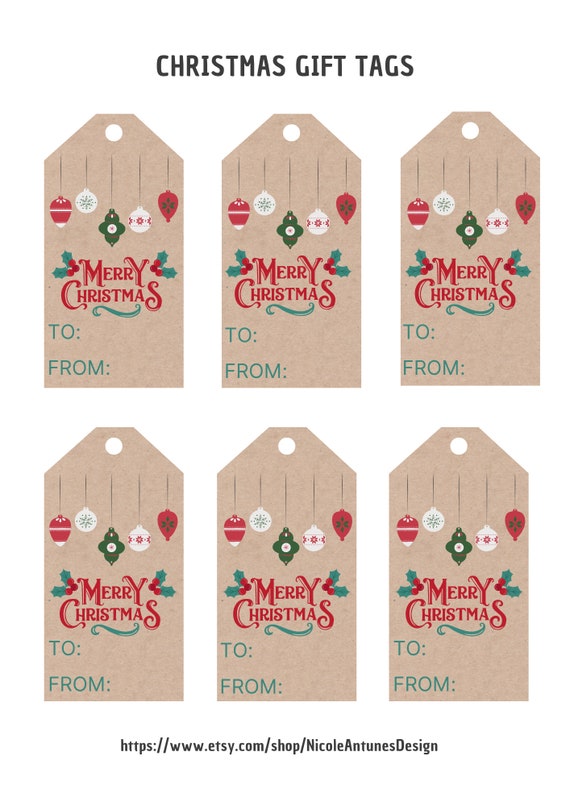 Printable Christmas Gift Tags, Holiday gift tags, DIY gift tags, Holiday  gift wrapping, Assorted Christmas gift tags, Set of 18 Printable -  MasterBundles