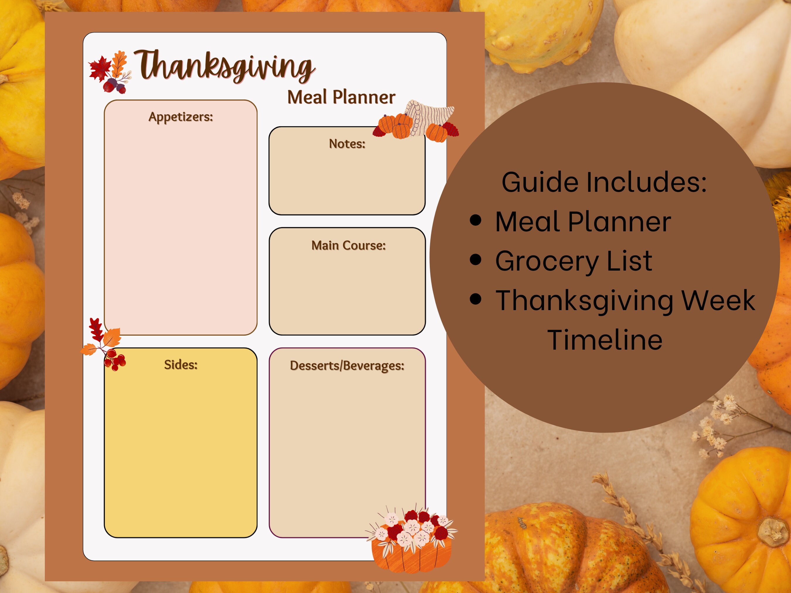 Printable Thanksgiving Meal Planner Ultimate Holiday Planner - Etsy