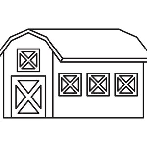 Printable Barn Color Page - Toddler Activity - Barn Coloring Sheet - Fun Indoor Activity - Printable Color Page - Color The Barn