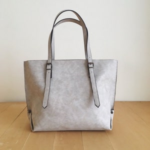 Kunstleder Beige Einkaufstasche - Vegan Handtasche - wasserdicht - Vegan Leder - rustikale Leder - Distressed Leder - Boho Tasche - Geschenk