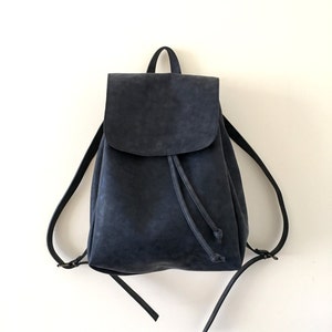 Faux Leather Black Backpack Vegan Backpack Water Resistant Vegan ...