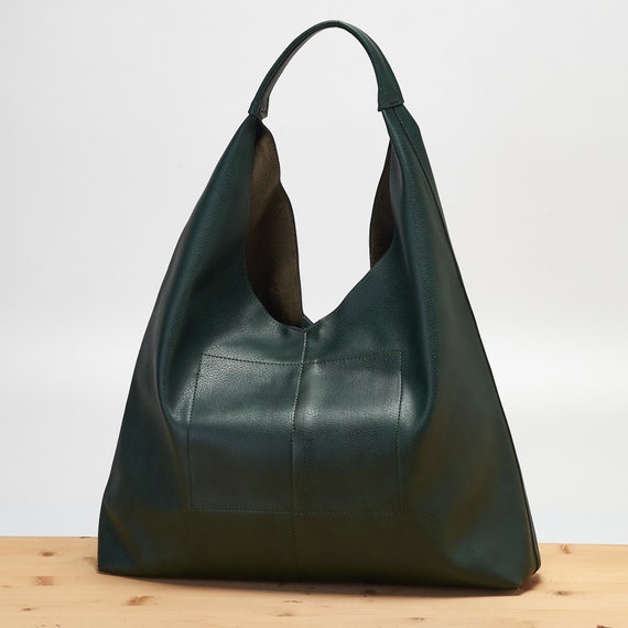 Slouchy vegan leather hobo bag sale