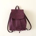 Faux Leather Burgundy Backpack - Vegan Backpack - Water Resistant - Vegan Leather - Rustic Leather - Distressed Leather - Boho Bag - Gift