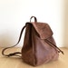 Faux Leather Brown Backpack - Vegan Backpack - Water Resistant - Vegan Leather - Rustic Leather - Distressed Leather - Boho Bag - Gift Ideas