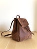 Faux Leather Brown Backpack - Vegan Backpack - Water Resistant - Vegan Leather - Rustic Leather - Distressed Leather - Boho Bag - Gift Ideas 