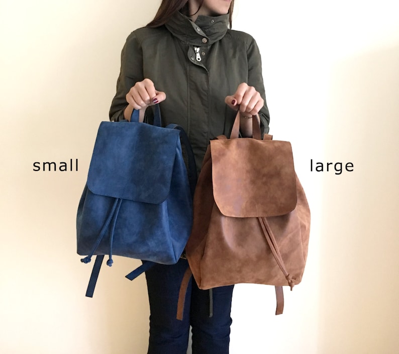 Faux Leather Brown Backpack Vegan Backpack Water Resistant Etsy Canada