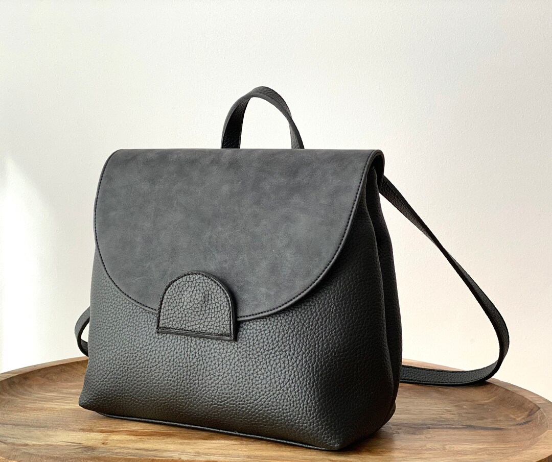 Zainetto Donna Zaino Quadrato Pelle Zaino In Ecopelle Nera Zaino