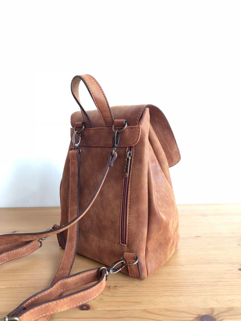 Mini Backpack Yellow Bag Vegan Backpack Convertible Bag Etsy